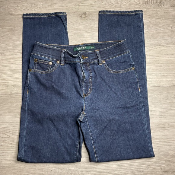 Lauren Ralph Lauren Jeans Womems Size 4 Skinny Straight Dark Wash - Picture 1 of 6